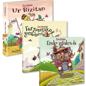 ENE KANTAK UR BIZITAN, FURGONETAKO GORABEHERETAN eta ENEKO ZELIAKOA DA liburuak